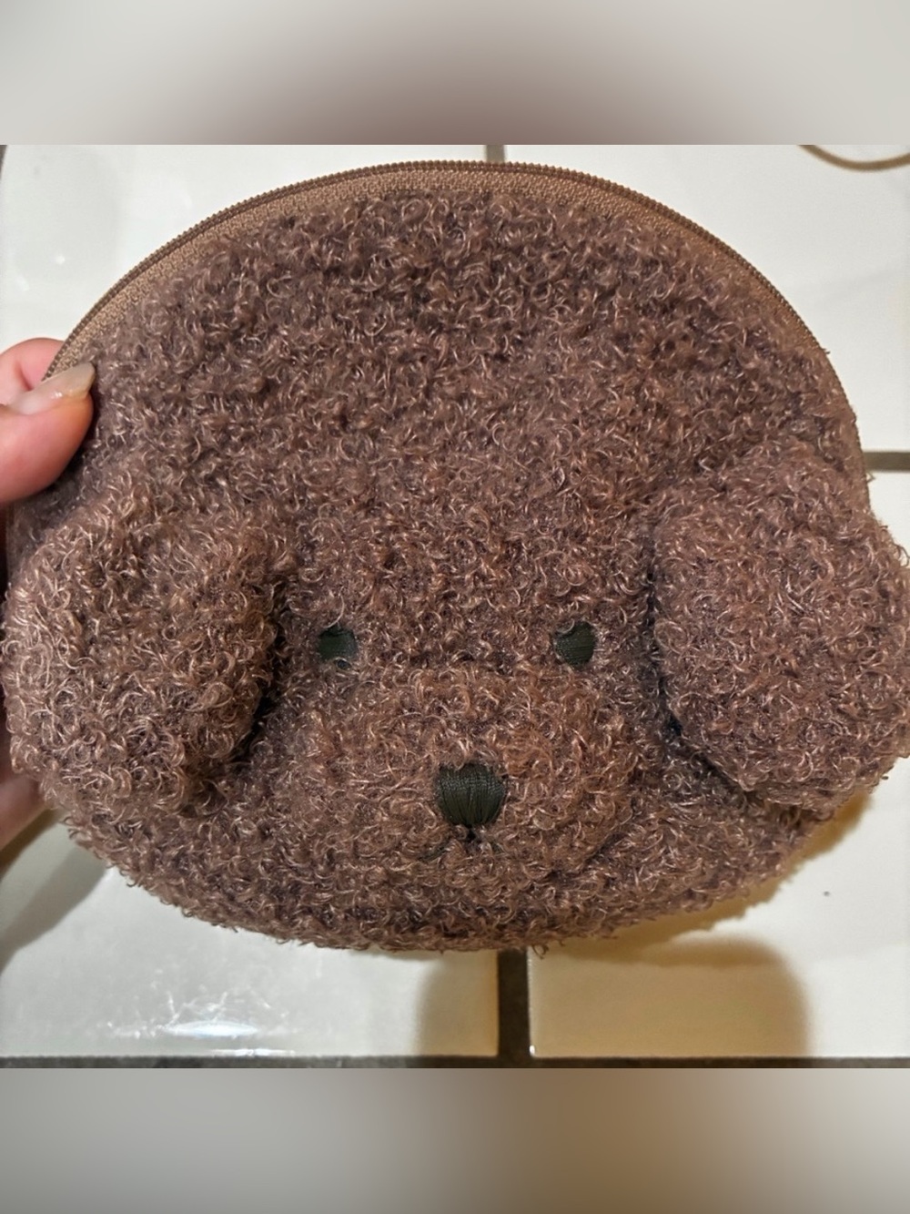Gelato Pique Roll Over Brown Puppy Pouch